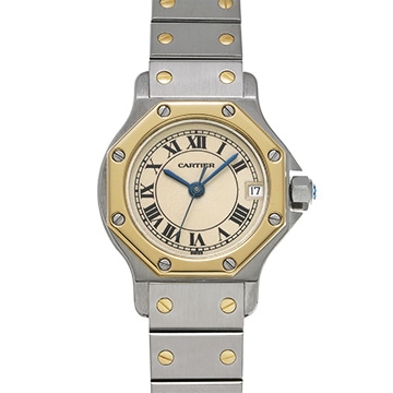カルティエ サントス オクタゴン W2001683 アイボリー レディース 時計 【中古】【wristwatch】