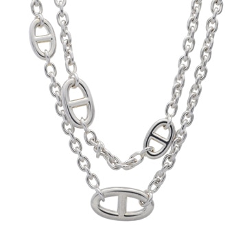 エルメス シェーヌダンクル ファランドール ネックレス　 シルバー シルバー925 レディース ジュエリー 【中古】【jewelry】
