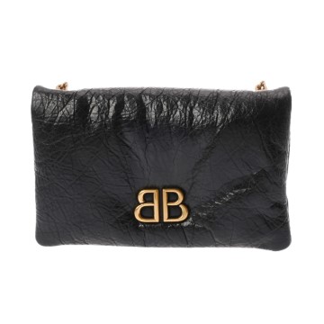 バレンシアガ ナノバッグ MONACO ブラック 810562 アリーナカーフスキン レディース バッグ 【中古】【bag】