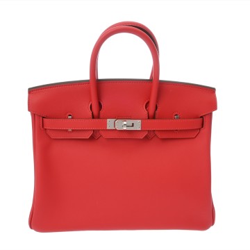 エルメス バーキン 25 ルージュクー ヴォースイフト レディース バッグ 【未使用】【bag】