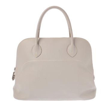 エルメス ボリード リラックス 35 パールグレー ヴォーシッキム レディース バッグ 【中古】【bag】