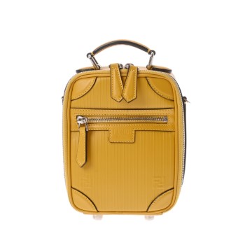 フェンディ トラベルミニバッグ イエロー 7VA542 レザー レディース バッグ 【中古】【bag】