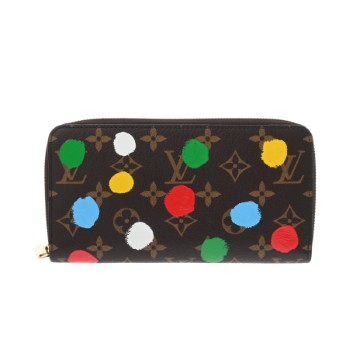 ルイ ヴィトン モノグラム ペインティッド ドット LV×YK ジッピーウォレット ブラウン M81864 モノグラムキャンバス ユニセックス 財布 【中古】【purse】