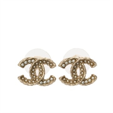 シャネル ピアス ゴールド/ホワイト メタル/フェイクパール レディース ジュエリー 【中古】【jewelry】