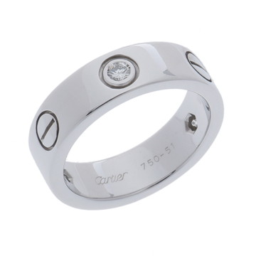 カルティエ ラブリング #51 3PD シルバー K18ホワイトゴールド WG レディース ジュエリー 【中古】【jewelry】
