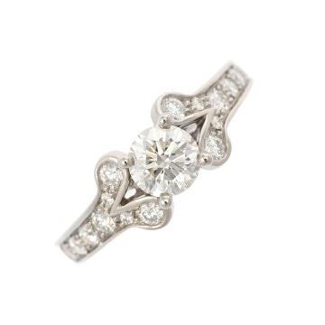 カルティエ バレリーナ リング #46  ダイヤ0.50ct H-VS2 シルバー Pt950プラチナ レディース ジュエリー 【中古】【jewelry】