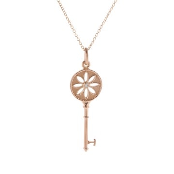 ティファニー デイジーキー ネックレス 1Pダイヤ ゴールド K18イエローゴールド YG レディース ジュエリー 【中古】【jewelry】