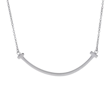 ティファニー Tスマイル ネックレス ラージ シルバー K18ホワイトゴールド WG レディース ジュエリー 【中古】【jewelry】