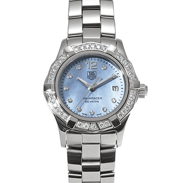 タグ ホイヤー アクアレーサー クォーツ WAF141J.BA0813 ブルーシェル/ダイヤモンド レディース 時計 【中古】【wristwatch】