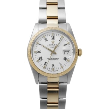 ロレックス オイスターパーペチュアル デイト 15053 ホワイト メンズ 時計 【中古】【wristwatch】