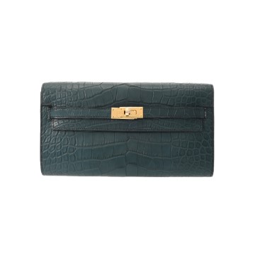 エルメス ケリーウォレット ロングトゥーゴー ヴェールルソー アリゲーターマット ユニセックス 財布 【中古】【purse】