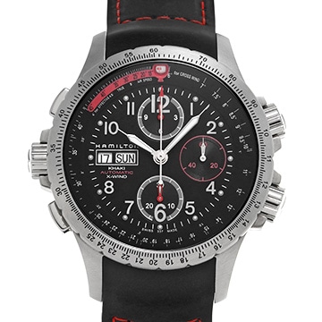 ハミルトン カーキ クロスウィンド H776460 ブラック メンズ 時計 【中古】【wristwatch】