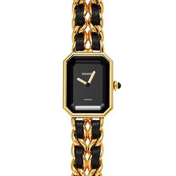 シャネル プルミエール L H0001 ブラック レディース 時計 【中古】【wristwatch】