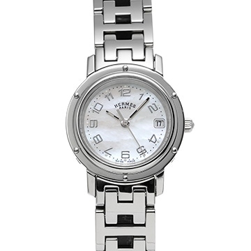 エルメス クリッパー CL4.210.212 ホワイトシェル レディース 時計 【中古】【wristwatch】