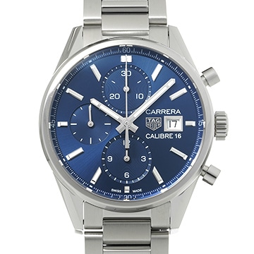 タグ ホイヤー カレラ キャリバー16 クロノグラフ CBK2112.BA0715 ブルー メンズ 時計 【中古】【wristwatch】