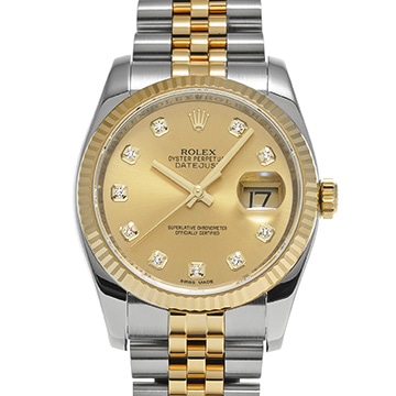 ロレックス デイトジャスト 116233G シャンパン/ダイヤモンド メンズ 時計 【中古】【wristwatch】