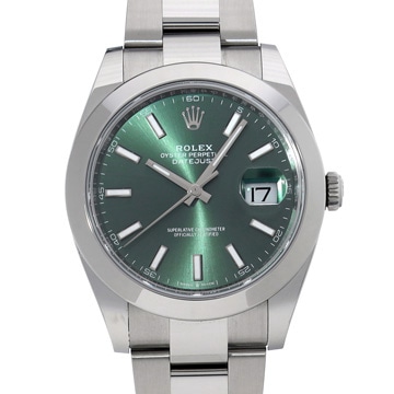 ロレックス デイトジャスト 41 126300 ミントグリーン メンズ 時計 【中古】【wristwatch】