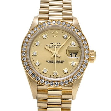 ロレックス デイトジャスト 69138G シャンパン/ダイヤモンド レディース 時計 【中古】【wristwatch】