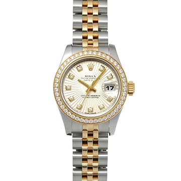 ロレックス レディ デイトジャスト 26 179383G シルバーサンビーム/ダイヤモンド レディース 時計 【中古】【wristwatch】
