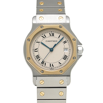 カルティエ サントス オクタゴン W2001583 アイボリー レディース 時計 【中古】【wristwatch】
