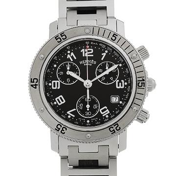 エルメス クリッパー ダイバー クロノグラフ CL2.910 ブラック メンズ 時計 【中古】【wristwatch】