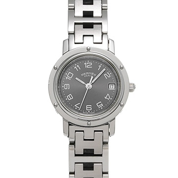エルメス クリッパー CL4.210 グレー レディース 時計 【中古】【wristwatch】