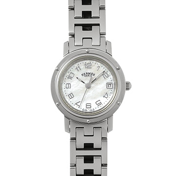 エルメス クリッパー CL4.210 ホワイトシェル レディース 時計 【中古】【wristwatch】