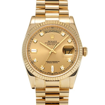 ロレックス デイデイト 118238A シャンパン/ダイヤモンド メンズ 時計 【中古】【wristwatch】