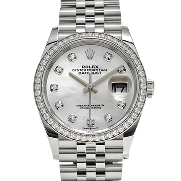 ロレックス デイトジャスト 36 126284RBR ホワイトシェル/ダイヤモンド メンズ 時計 【中古】【wristwatch】