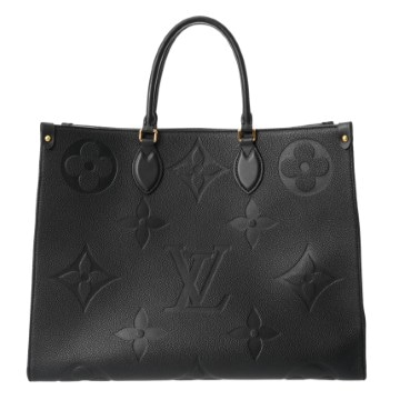 ルイ ヴィトン モノグラムアンプラント オンザゴー GM 2WAY ノワール M44925 レザー ユニセックス バッグ 【中古】【bag】
