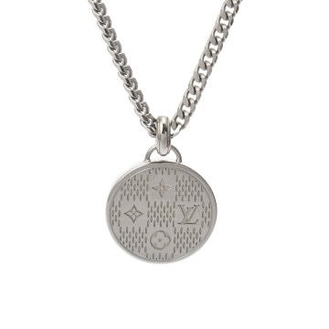 ルイ ヴィトン ペンダント・ダミエ ステープル シルバー M02446 メタル メンズ ジュエリー 【中古】【jewelry】