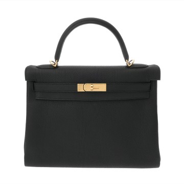 エルメス ケリー 32 内縫い 2WAY ブラック トゴ レディース バッグ 【中古】【bag】