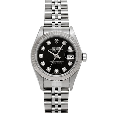 ロレックス デイトジャスト 79174G ブラック/ダイヤモンド レディース 時計 【中古】【wristwatch】