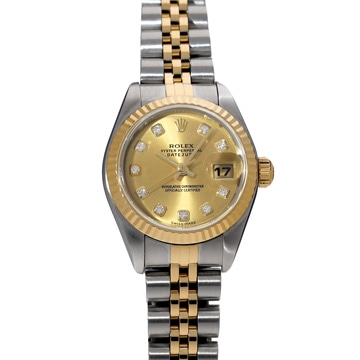 ロレックス デイトジャスト 79173G シャンパン/ダイヤモンド レディース 時計 【中古】【wristwatch】