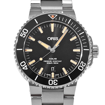 オリス アクイス デイト 01 733 7730 4159-07 8 24 05PEB ブラック メンズ 時計 【中古】【wristwatch】