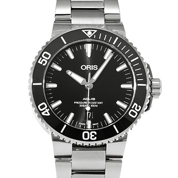 オリス アクイス デイト 01 733 7730 4134 ブラック メンズ 時計 【中古】【wristwatch】