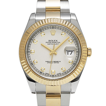 ロレックス デイトジャストII 116333G アイボリー/ダイヤモンド メンズ 時計 【中古】【wristwatch】