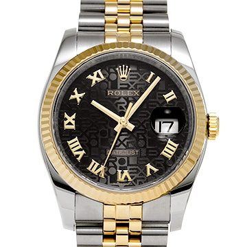 ロレックス デイトジャスト 116233 ブラックコンピュータ メンズ 時計 【中古】【wristwatch】