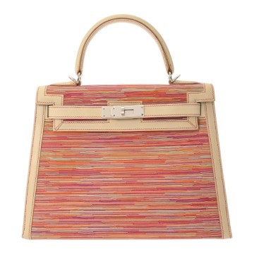 エルメス ケリー 32 内縫い 2WAY マルチカラー/ベージュ ヴィブラート/バレニア レディース バッグ 【中古】【bag】