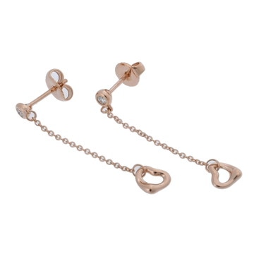 ティファニー バイザヤード オープンハート ピアス ゴールド K18ピンクゴールド PG レディース ジュエリー 【中古】【jewelry】