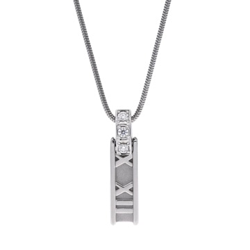 ティファニー アトラス ネックレス 3Pダイヤ シルバー K18ホワイトゴールド WG レディース ジュエリー 【中古】【jewelry】