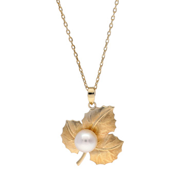ミキモト リーフモチーフ ネックレス ゴールド K14イエローゴールド YG レディース ジュエリー 【中古】【jewelry】