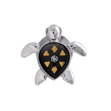 ミキモト ピクウェ カメ ピンブローチ シルバー K18ホワイトゴールド WG レディース ジュエリー 【中古】【jewelry】