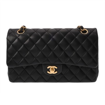 シャネル マトラッセ 11.12 クラシック ハンドバッグ 25 ブラック A01112 ラムスキン レディース バッグ 【中古】【bag】
