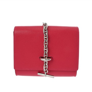 エルメス シェーヌダンクル コンパクト ローズエクストリーム シェーブル ユニセックス 財布 【中古】【purse】