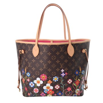 ルイ ヴィトン モノグラム LV×TM 村上隆コラボ ネヴァーフル MM ブラウン/マルチカラー M13271 モノグラムキャンバス レディース バッグ 【中古】【bag】