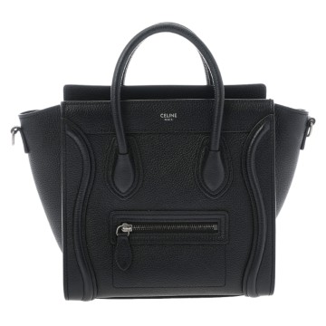 セリーヌ ラゲージ ナノ ブラック 189243DRFU.38NO ドラムドカーフ レディース バッグ 【中古】【bag】