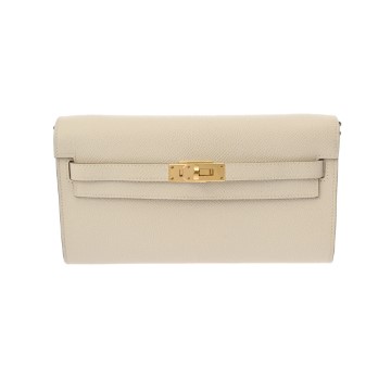 エルメス ケリーウォレット ロングトゥーゴー  クレ ヴォーエプソン ユニセックス 財布 【中古】【purse】