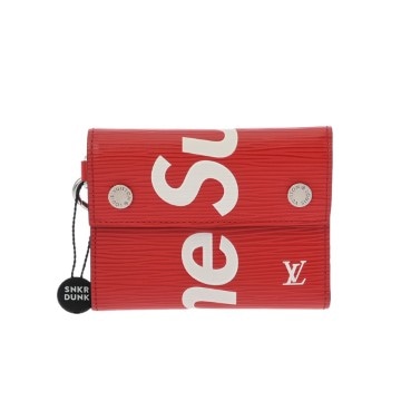 ルイ ヴィトン エピ Supremeコラボ チェーンコンパクトウォレット レッド M67755 エピレザー メンズ 財布 【中古】【purse】