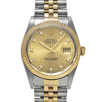 ロレックス デイトジャスト 36 16233G シャンパン/ダイヤモンド メンズ 時計 【中古】【wristwatch】